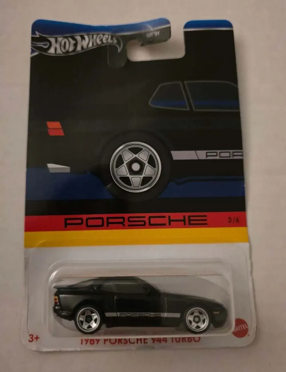 Hot Wheels 1989 Porsche 944 Turbo Black #3 German Flag GRT01 New